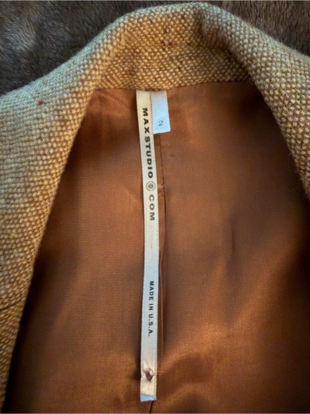 Women’s tan coat wool/lambswool - Picture 3 of 9